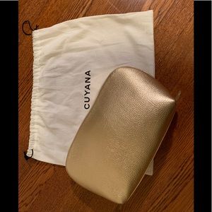 Large Gold Cuyana Makeup Bag